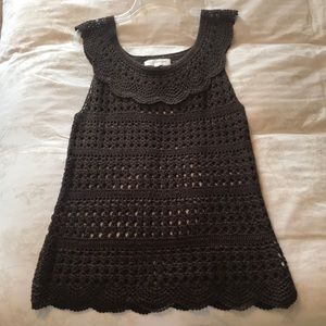 Jones NY Brown Crochet Tank Top